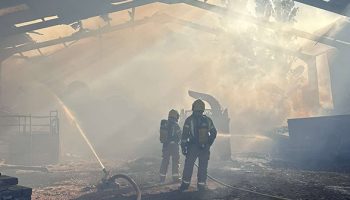 Three fire crews tackle barn fire